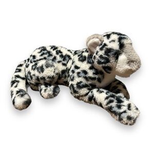 Aurora Luxe Boutique 20" Asha White Leopard Snow Stuffed Plush Soft Toy Wild Cat